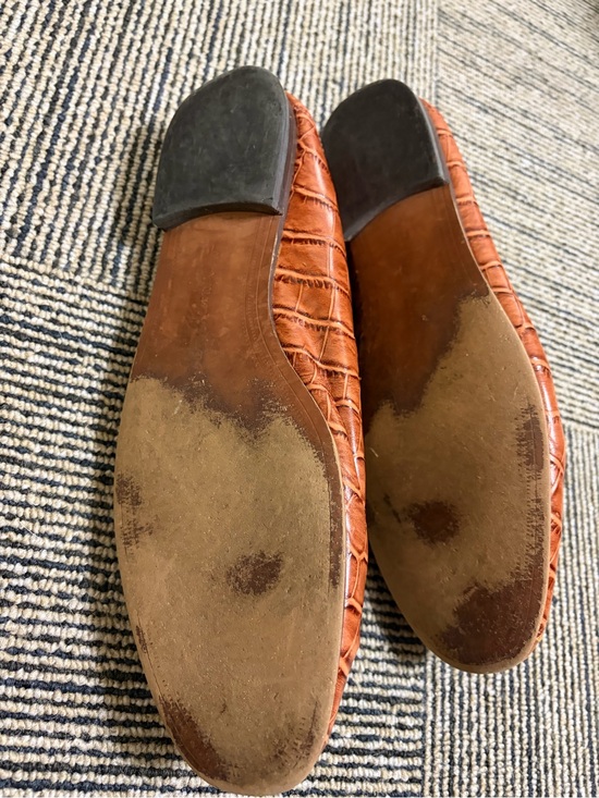 Women’s  Croc-Embossed Leather Loafers in Cognac main image 5